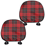 Red Scottish Tartan Pattern Print Car Headrest Covers