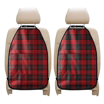 Red Scottish Tartan Pattern Print Car Seat Organizers