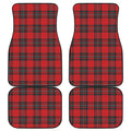 Red Scottish Tartan Pattern Print Front and Back Car Floor Mats