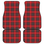 Red Scottish Tartan Pattern Print Front and Back Car Floor Mats