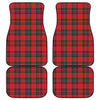 Red Scottish Tartan Pattern Print Front and Back Car Floor Mats