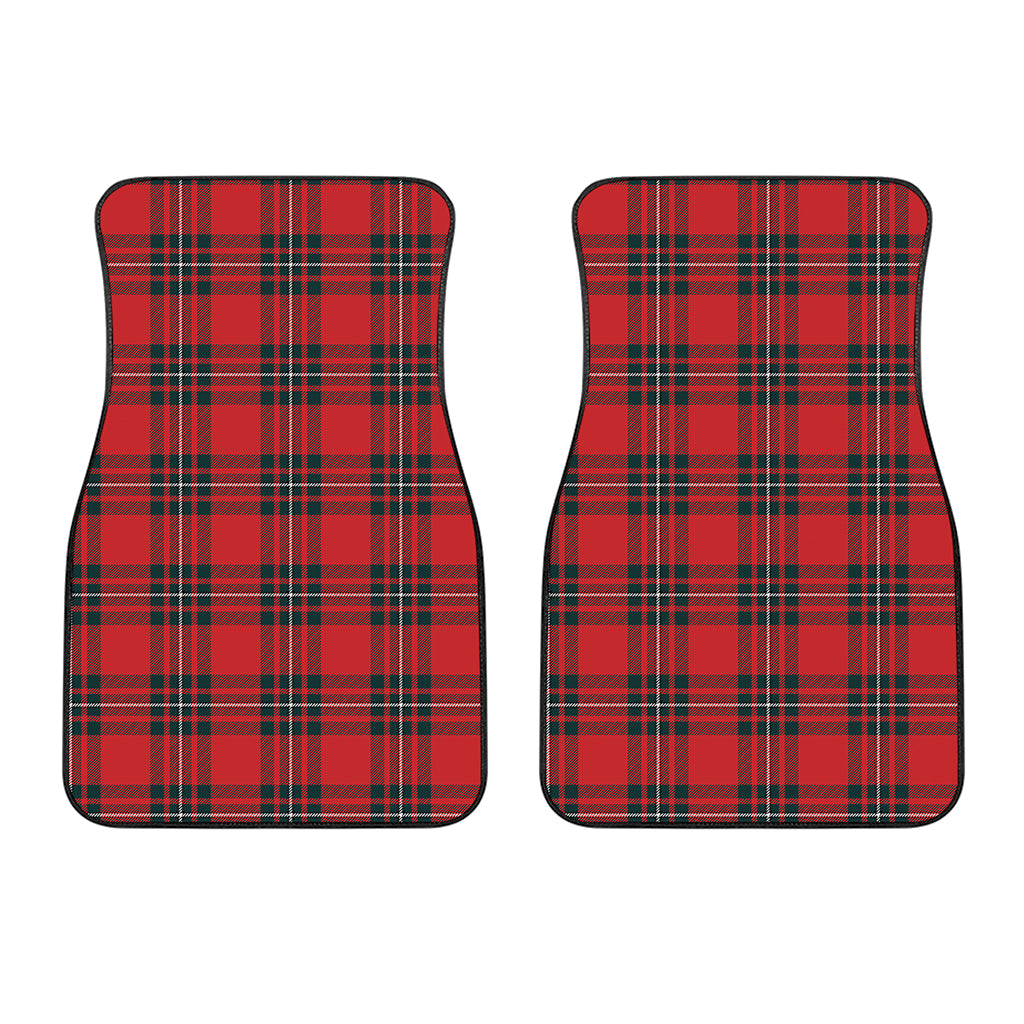 Red Scottish Tartan Pattern Print Front Car Floor Mats