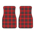 Red Scottish Tartan Pattern Print Front Car Floor Mats