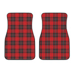 Red Scottish Tartan Pattern Print Front Car Floor Mats