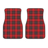 Red Scottish Tartan Pattern Print Front Car Floor Mats