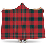 Red Scottish Tartan Pattern Print Hooded Blanket