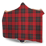 Red Scottish Tartan Pattern Print Hooded Blanket
