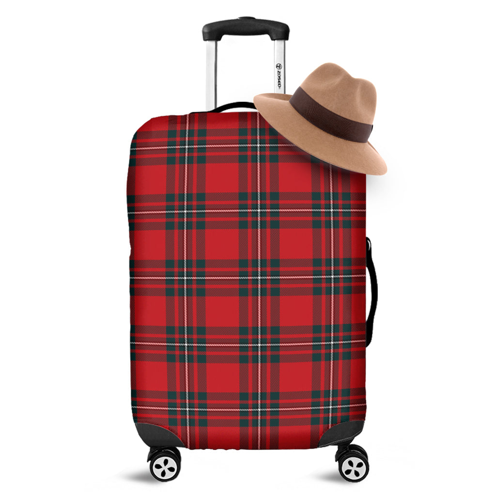 Red Scottish Tartan Pattern Print Luggage Cover