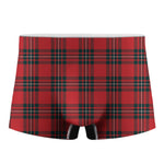 Red Scottish Tartan Pattern Print Men's Boxer Briefs