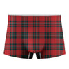 Red Scottish Tartan Pattern Print Men's Boxer Briefs