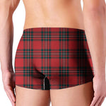 Red Scottish Tartan Pattern Print Men's Boxer Briefs