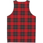 Red Scottish Tartan Pattern Print Men's Tank Top