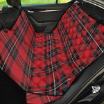 Red Scottish Tartan Pattern Print Pet Car Back Seat Cover