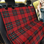 Red Scottish Tartan Pattern Print Pet Car Back Seat Cover