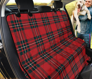 Red Scottish Tartan Pattern Print Pet Car Back Seat Cover