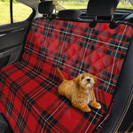 Red Scottish Tartan Pattern Print Pet Car Back Seat Cover