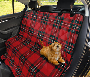 Red Scottish Tartan Pattern Print Pet Car Back Seat Cover