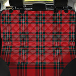 Red Scottish Tartan Pattern Print Pet Car Back Seat Cover