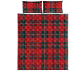 Red Scottish Tartan Pattern Print Quilt Bed Set