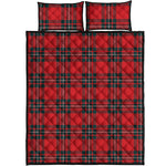 Red Scottish Tartan Pattern Print Quilt Bed Set