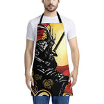 Red Sky And Golden Sun Samurai Print Apron