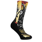 Red Sky And Golden Sun Samurai Print Crew Socks