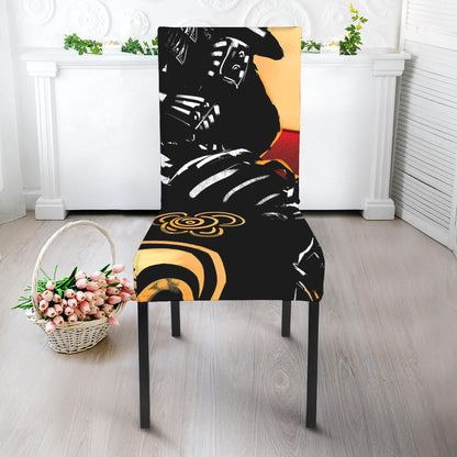 Red Sky And Golden Sun Samurai Print Dining Chair Slipcover