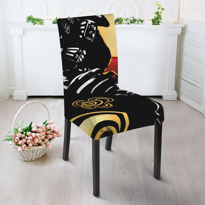 Red Sky And Golden Sun Samurai Print Dining Chair Slipcover
