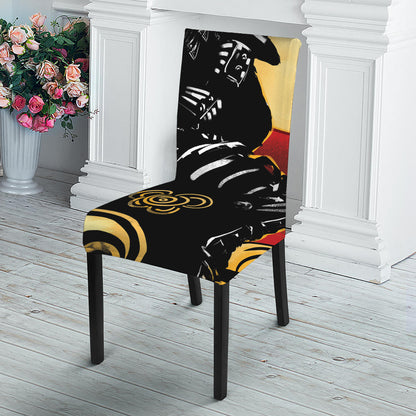 Red Sky And Golden Sun Samurai Print Dining Chair Slipcover