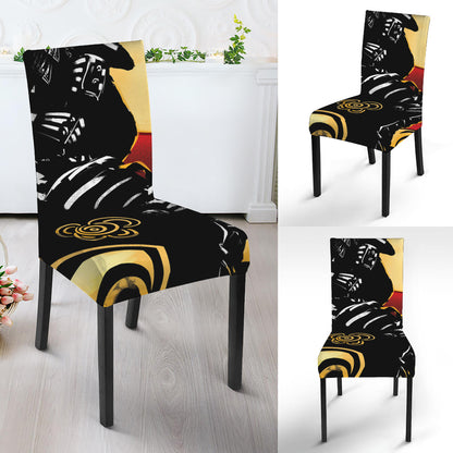 Red Sky And Golden Sun Samurai Print Dining Chair Slipcover