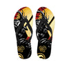 Red Sky And Golden Sun Samurai Print Flip Flops