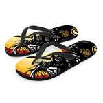 Red Sky And Golden Sun Samurai Print Flip Flops