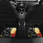 Red Sky And Golden Sun Samurai Print Front and Back Car Floor Mats