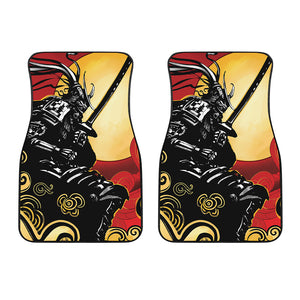 Red Sky And Golden Sun Samurai Print Front Car Floor Mats