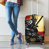 Red Sky And Golden Sun Samurai Print Luggage Cover