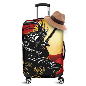 Red Sky And Golden Sun Samurai Print Luggage Cover