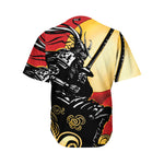 Red Sky And Golden Sun Samurai Print Men's Baseball Jersey