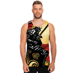 Red Sky And Golden Sun Samurai Print Men's Tank Top