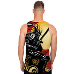 Red Sky And Golden Sun Samurai Print Men's Tank Top