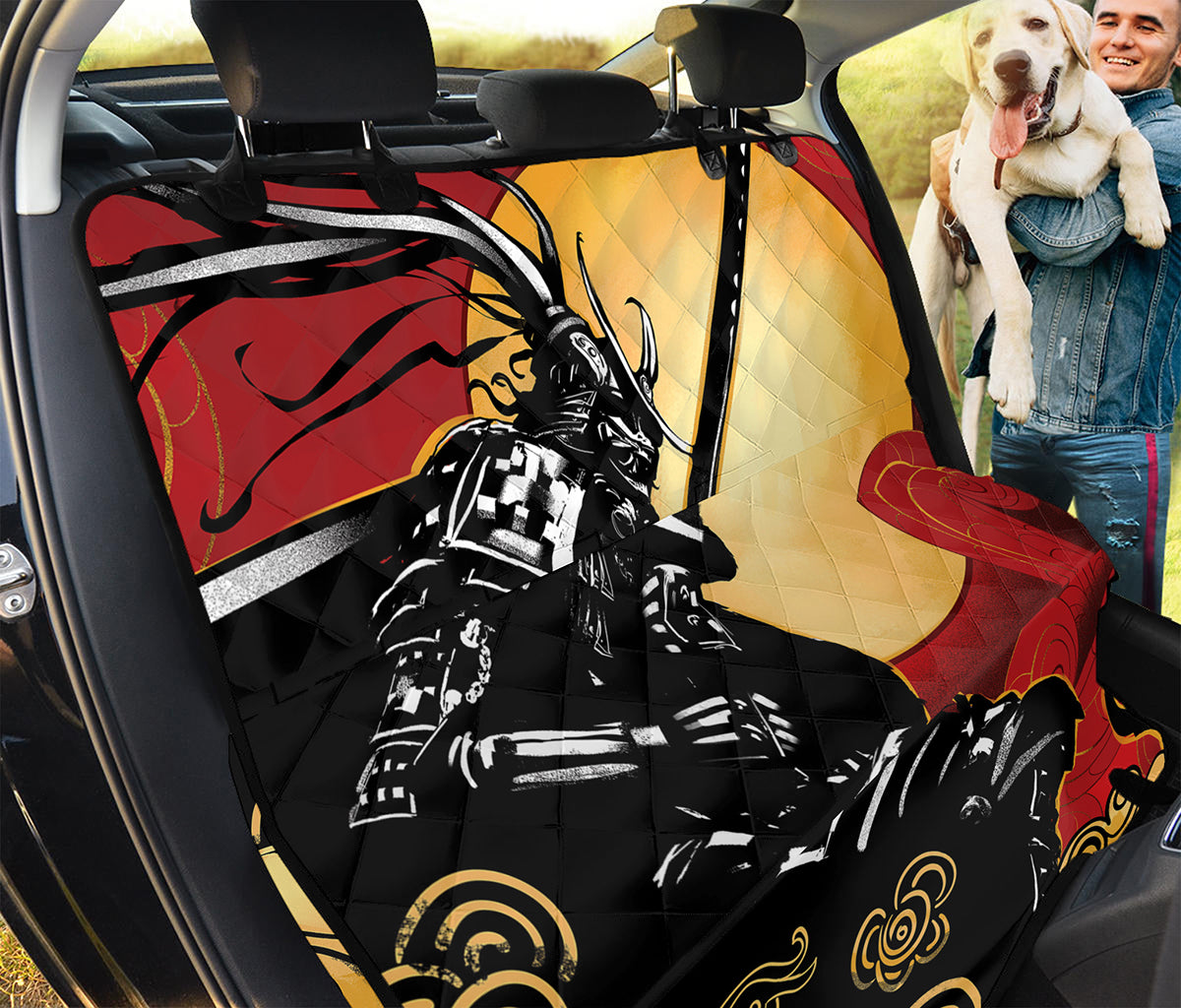 Red Sky And Golden Sun Samurai Print Pet Car Back Seat Cover