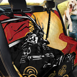 Red Sky And Golden Sun Samurai Print Pet Car Back Seat Cover