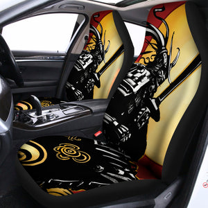 Red Sky And Golden Sun Samurai Print Universal Fit Car Seat Covers