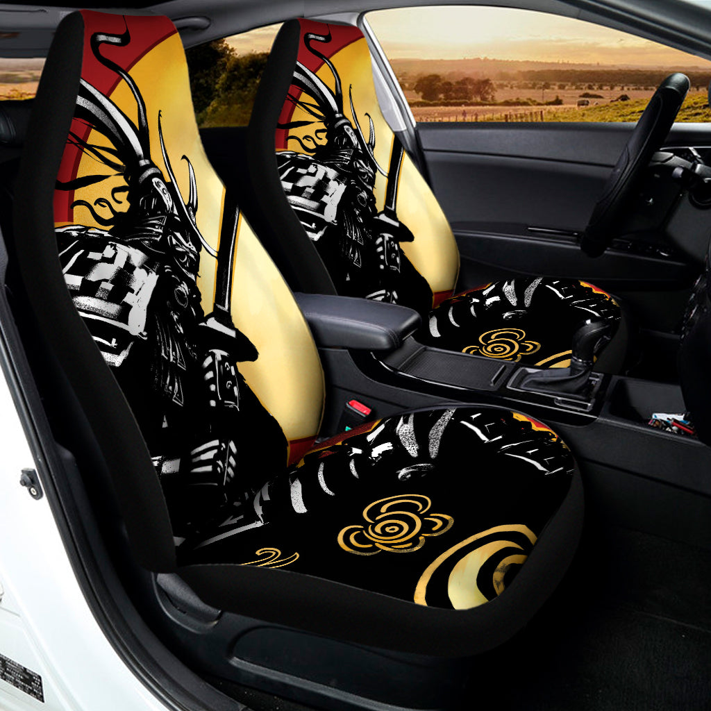 Red Sky And Golden Sun Samurai Print Universal Fit Car Seat Covers