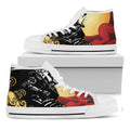 Red Sky And Golden Sun Samurai Print White High Top Sneakers