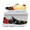 Red Sky And Golden Sun Samurai Print White Running Shoes