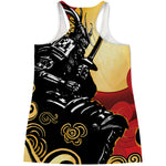 Red Sky And Golden Sun Samurai Print Women's Racerback Tank Top