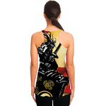 Red Sky And Golden Sun Samurai Print Women's Racerback Tank Top