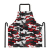 Red Snow Camouflage Print Apron