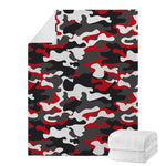 Red Snow Camouflage Print Blanket