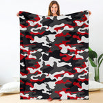Red Snow Camouflage Print Blanket
